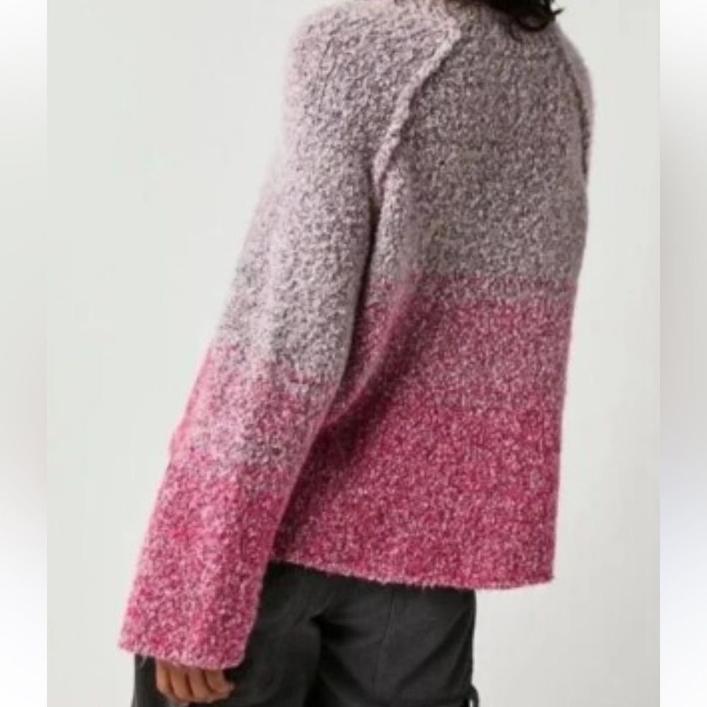 Free People BFF Cocoon Dip Dye Sweater Pink Size SP - Picture 3 of 9
